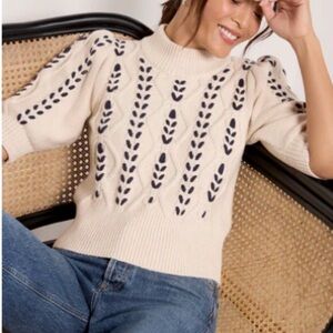 Rails ADDY OATMEAL NAVY CABLES NWT